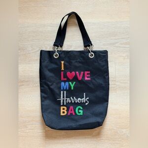 Harrods “I Love My Harrods Bag” Black Sequin Tote Bag